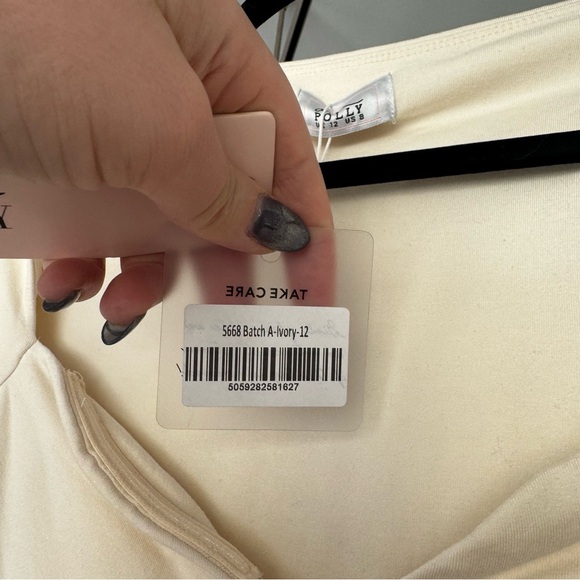 Oh Polly Baize Ivory Square Neck Long Sleeve Mini Dress NWT Size 8 - Picture 7 of 15